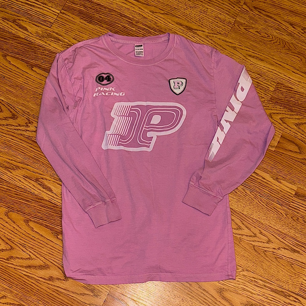 Women’s PINK Victoria’s Secret 04 PINK RACING Patch Long Sleeve T-Shirt